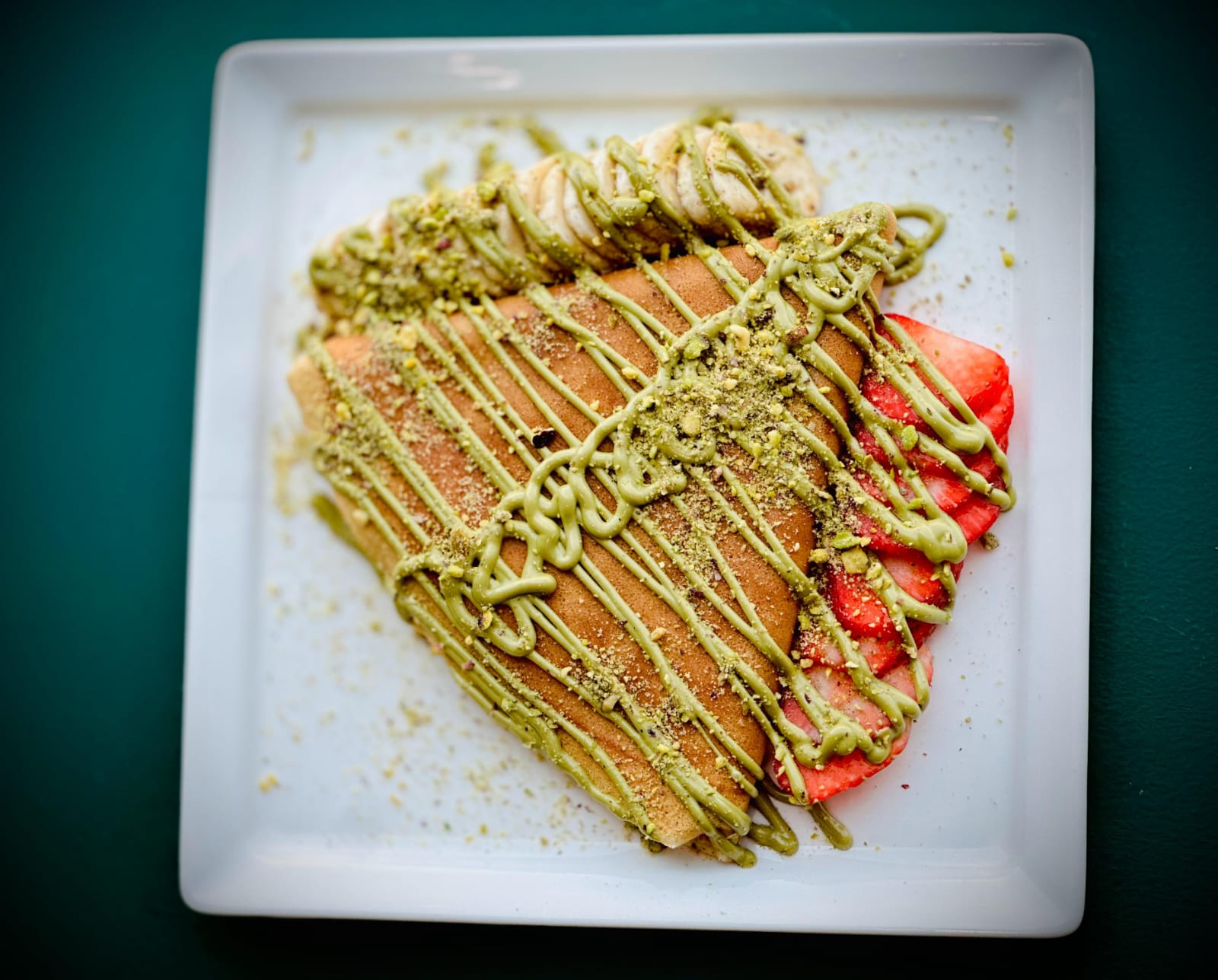 Pistachio Kunafa Crepe